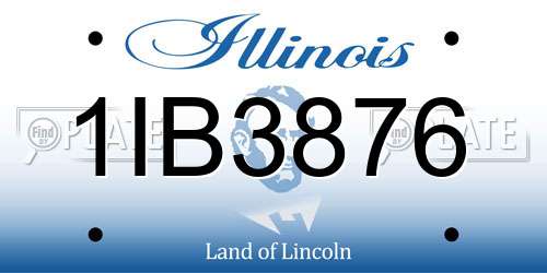 1IB3876 Illinois License Plate