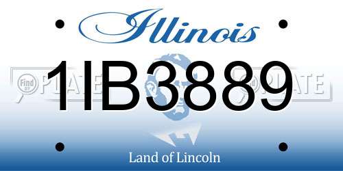 1IB3889 Illinois License Plate