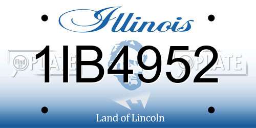 1IB4952 Illinois License Plate