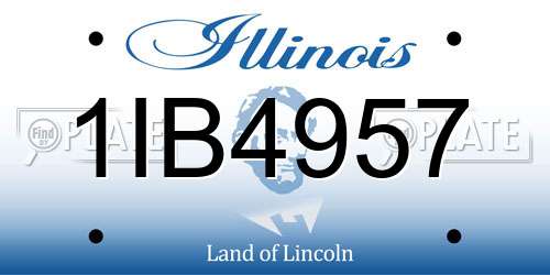 1IB4957 Illinois License Plate