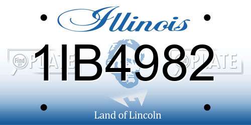 1IB4982 Illinois License Plate