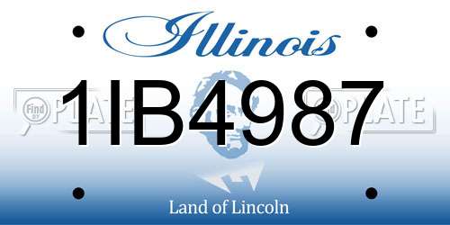 1IB4987 Illinois License Plate