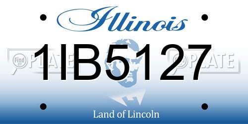 1IB5127 Illinois License Plate