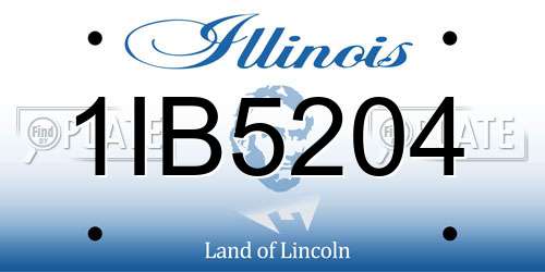 1IB5204 Illinois License Plate