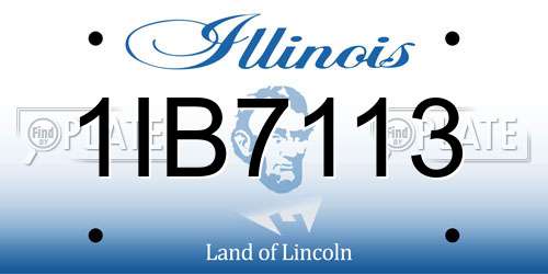 1IB7113 Illinois License Plate