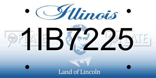 1IB7225 Illinois License Plate