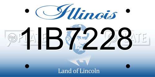 1IB7228 Illinois License Plate