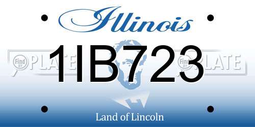 1IB723 Illinois License Plate