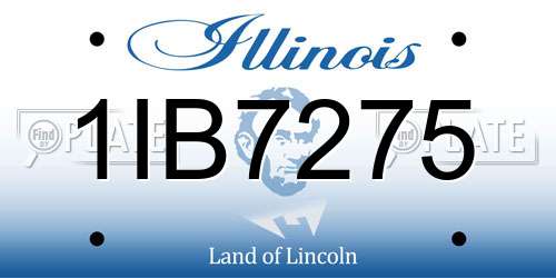 1IB7275 Illinois License Plate