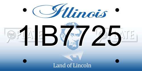1IB7725 Illinois License Plate