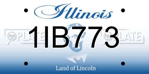 1IB773 Illinois License Plate