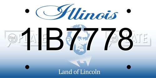 1IB7778 Illinois License Plate