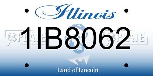 1IB8062 Illinois License Plate