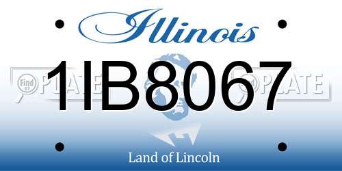 1IB8067 Illinois License Plate