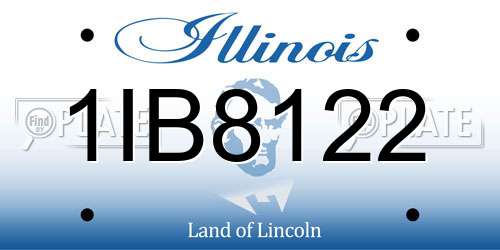1IB8122 Illinois License Plate