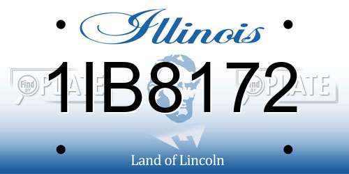 1IB8172 Illinois License Plate