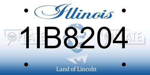 1IB8204 Illinois License Plate