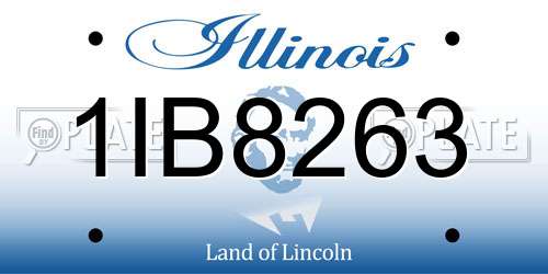1IB8263 Illinois License Plate