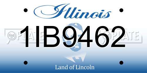 1IB9462 Illinois License Plate