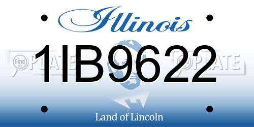 1IB9622 Illinois License Plate