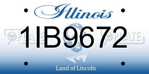 1IB9672 Illinois License Plate