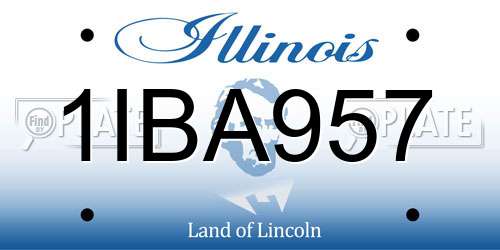 1IBA957 Illinois License Plate