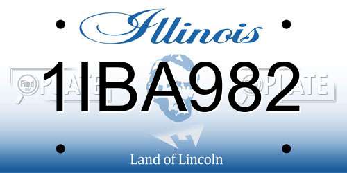 1IBA982 Illinois License Plate