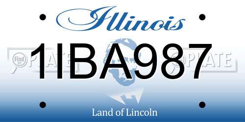 1IBA987 Illinois License Plate