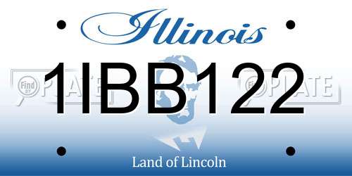 1IBB122 Illinois License Plate