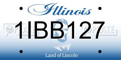 1IBB127 Illinois License Plate