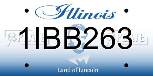 1IBB263 Illinois License Plate