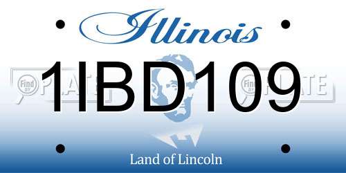 1IBD109 Illinois License Plate