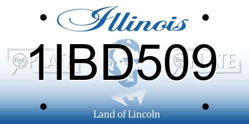 1IBD509 Illinois License Plate
