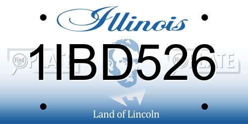 1IBD526 Illinois License Plate