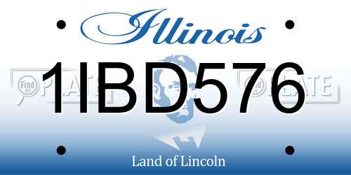 1IBD576 Illinois License Plate