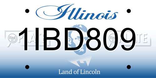 1IBD809 Illinois License Plate
