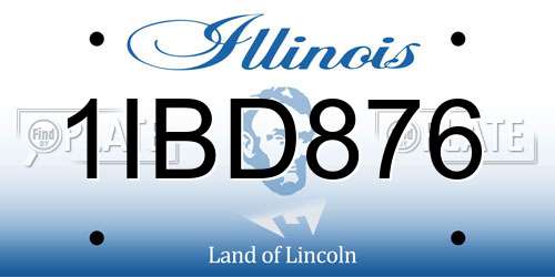 1IBD876 Illinois License Plate