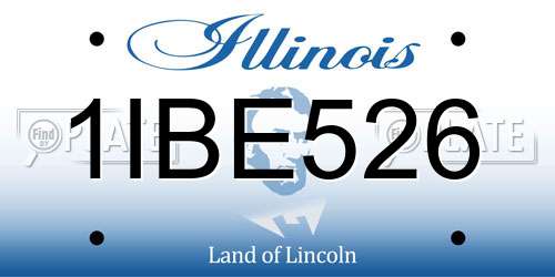 1IBE526 Illinois License Plate