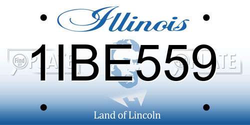 1IBE559 Illinois License Plate