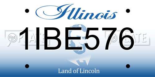 1IBE576 Illinois License Plate