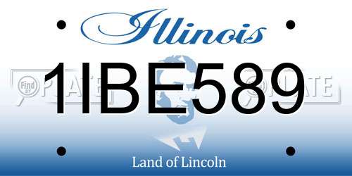 1IBE589 Illinois License Plate