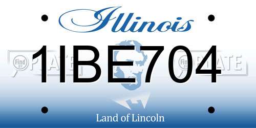 1IBE704 Illinois License Plate