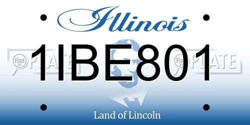 1IBE801 Illinois License Plate