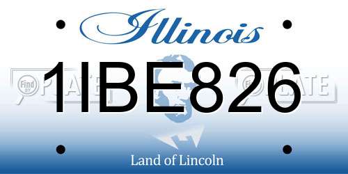 1IBE826 Illinois License Plate