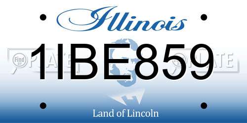 1IBE859 Illinois License Plate