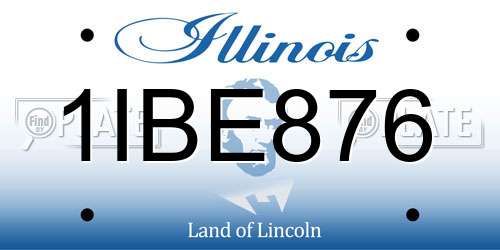1IBE876 Illinois License Plate