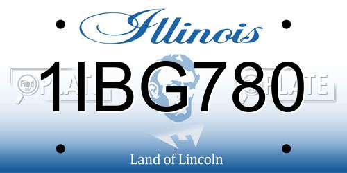 1IBG780 Illinois License Plate