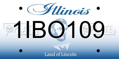 1IBO109 Illinois License Plate