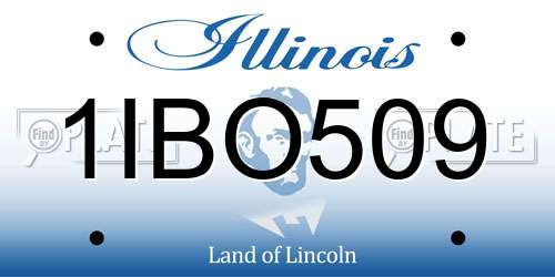 1IBO509 Illinois License Plate