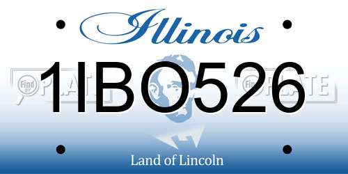 1IBO526 Illinois License Plate